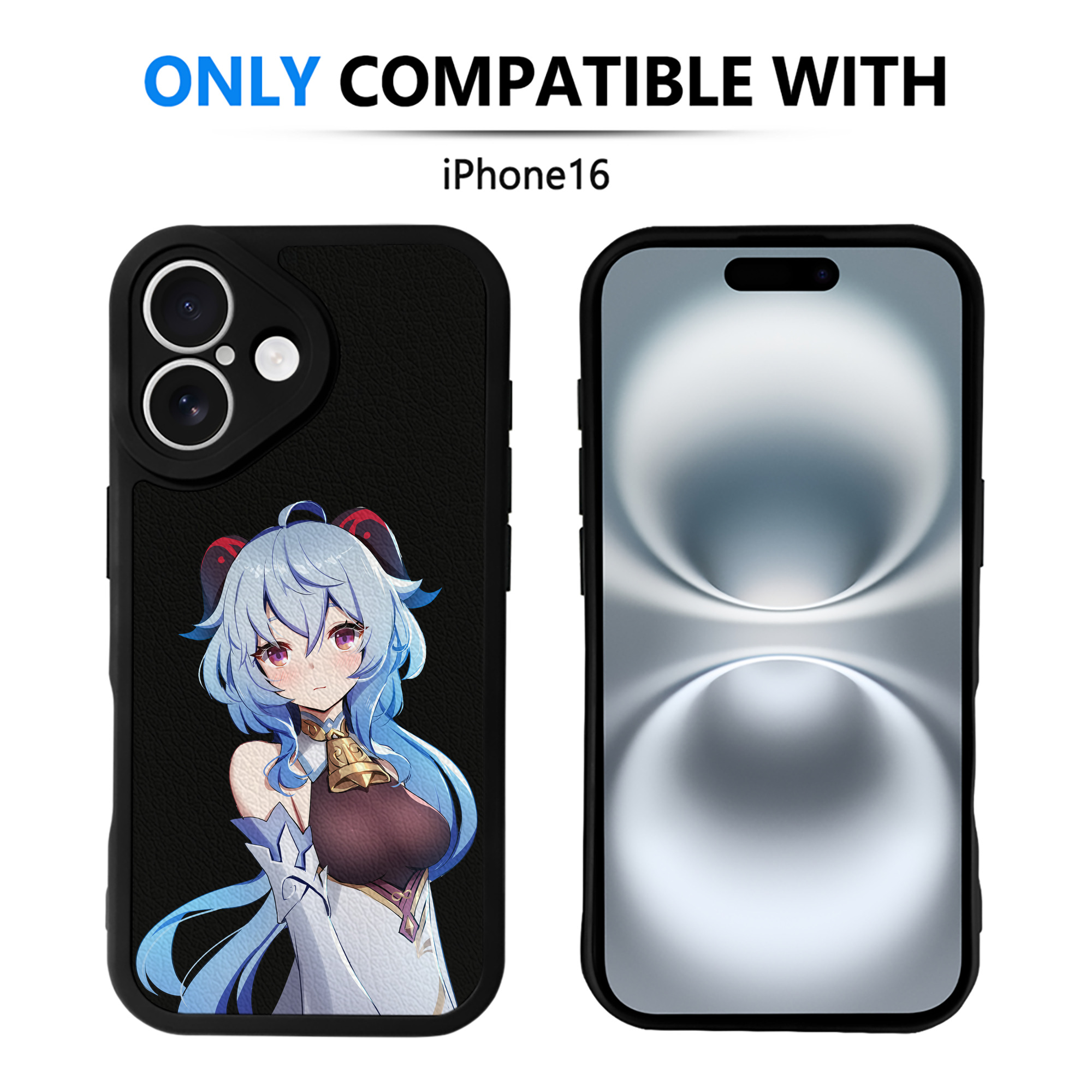 げんし神 甘雨 かんう genshin Ganyu 【iPhone 16シリーズ対応】シリコンスマホケース（レザー調） 材質：シリコン
